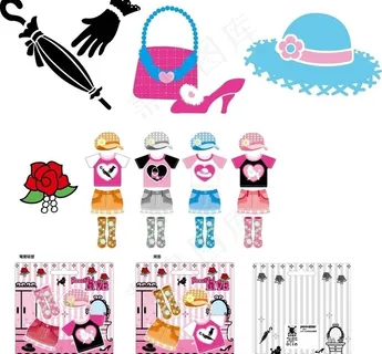 卡通 衣服 雨伞 帽子 包 鞋 花...