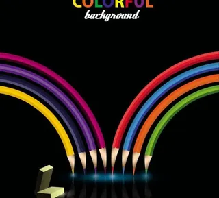 彩色铅笔矢量素材