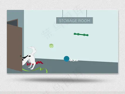 卡通动物狗新年祝福视频素材