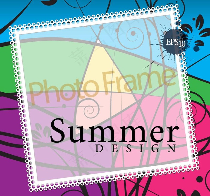 线条时尚花纹花边框 相框图片