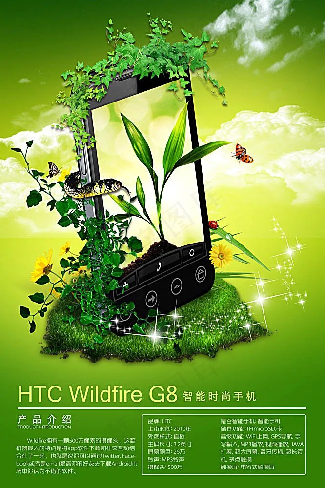 HTC手机海报psd模版下载