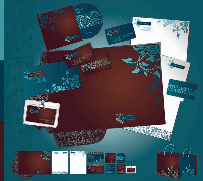 企业识别系统VI设计矢量素材