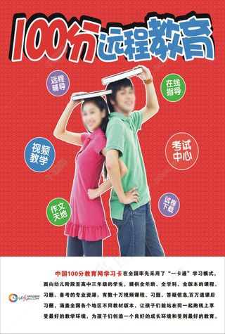 100分远程教育名师培训学习卡海报宣传