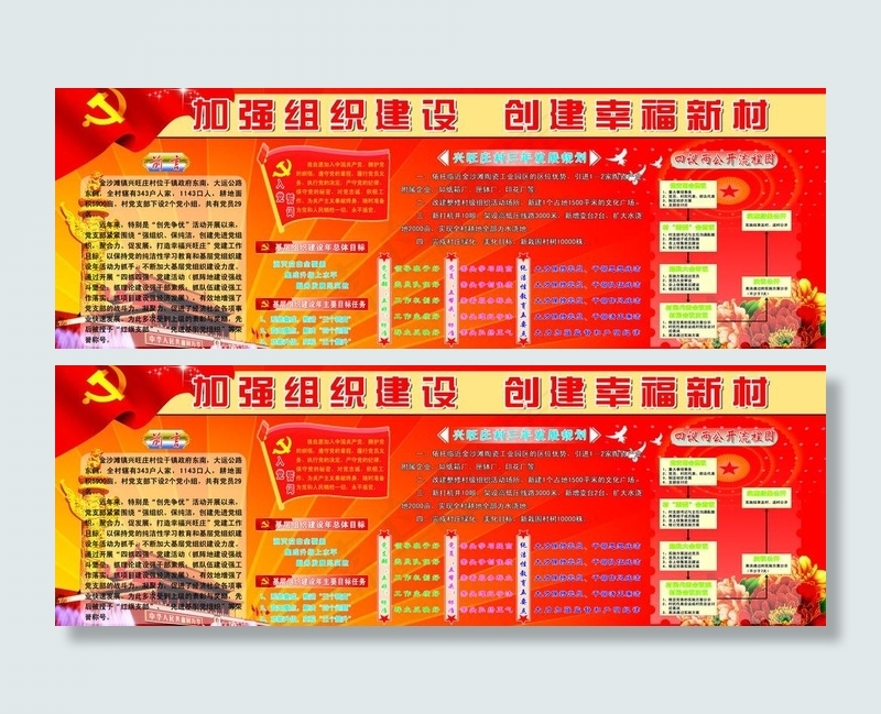 基层组织建设展板图片(10772X4252(DPI:72))psd模版下载