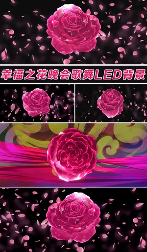 幸福的花儿晚会演出LED背景视频