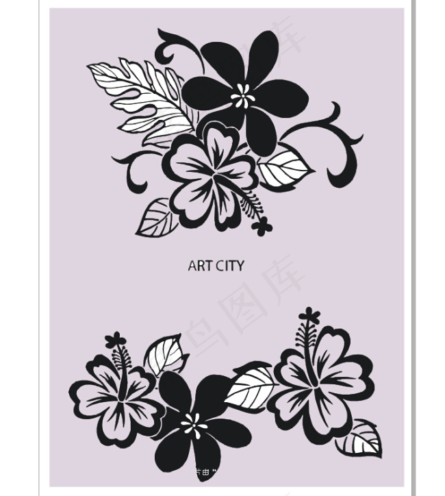 矢量素雅花纹边框素材免费下载