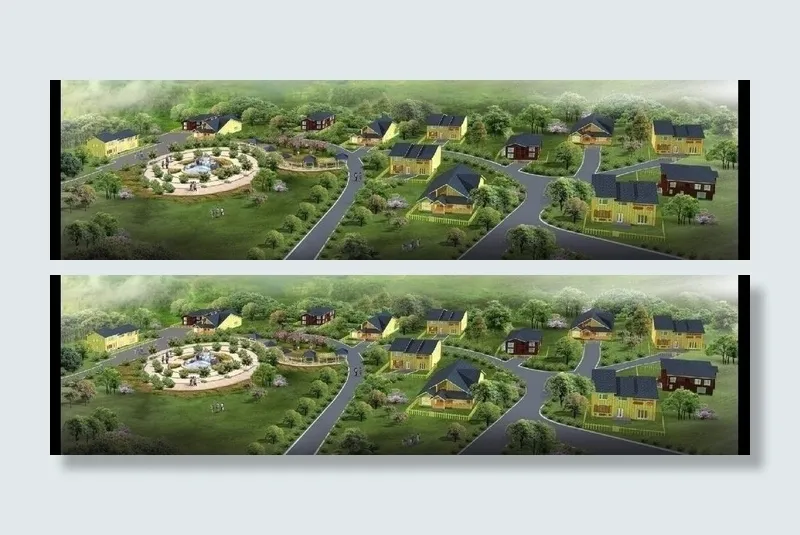 别墅 广场 景观 效果图图片(4000X1712(DPI:72))psd模版下载
