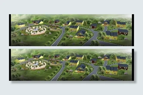 别墅 广场 景观 效果图图片