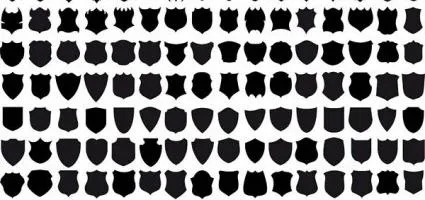 黑色和白色的设计元素矢量14盾系列ai矢量模版下载