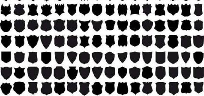 黑色和白色的设计元素矢量14盾系列