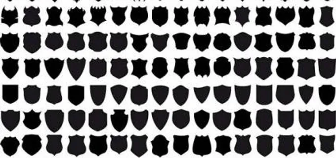 黑色和白色的设计元素矢量14盾系列