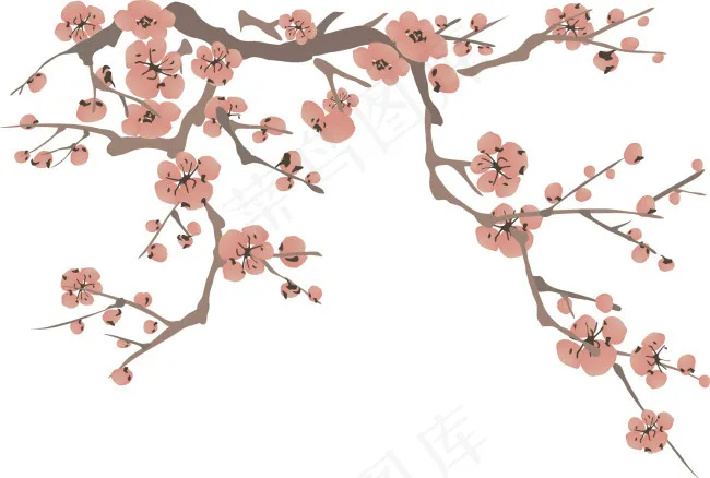 梅花矢量素材ai矢量模版下载