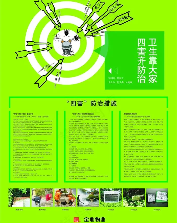 防四害宣传海报图片cdr矢量模版下载