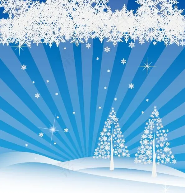 冬天雪景展板背景ai矢量模版下载