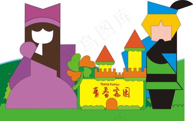 动物卡通画展板cdr矢量模版下载