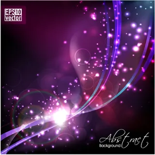 炫彩光点星空背景矢量图 AI