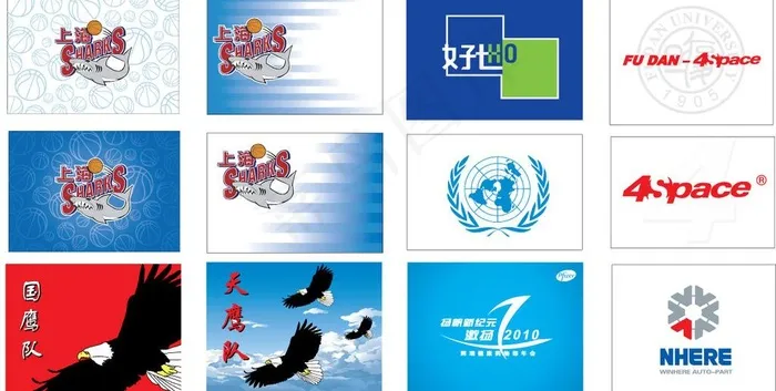 东方男篮 复旦标志 老鹰 扬帆 天...ai矢量模版下载