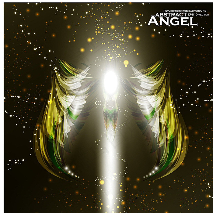 梦幻炫彩翅膀矢量素材图片