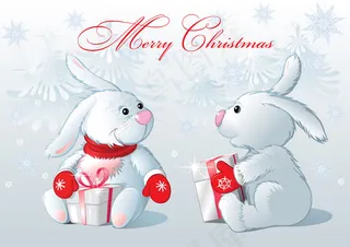 可爱的卡通小白兔——矢量素材