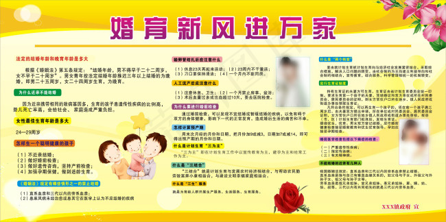 婚育新风进万家宣传栏cdr矢量模版下载