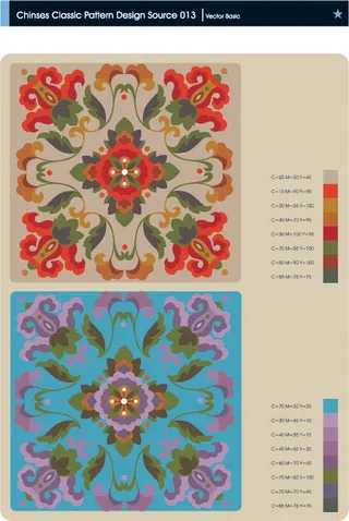 经典的中国古典花纹矢量素材3