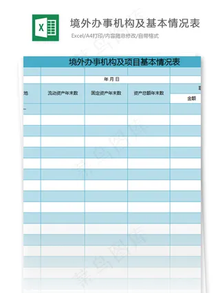 *办事机构及项目基本情况表