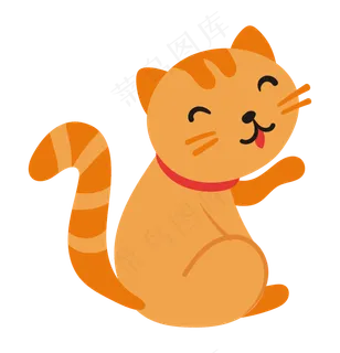卡通手绘猫咪png素材