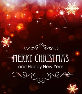 梦幻光晕雪花圣诞贺卡