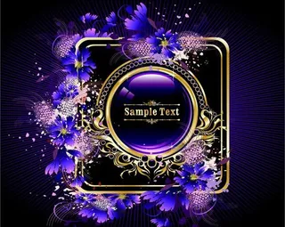 欧式金色花纹边框图片