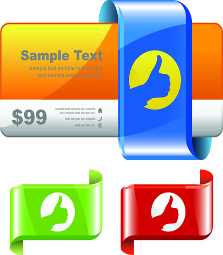 商务网站网页Banner设计矢量素...