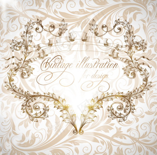 欧式花纹底纹背景矢量素材