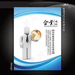 企业文化展板PSD模板下载