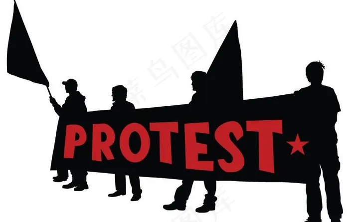 *游行示威人物剪影图片eps,ai矢量模版下载