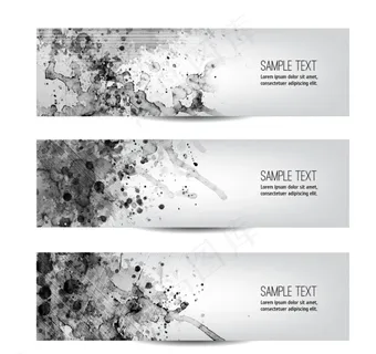 黑色墨迹banner矢量素材图片