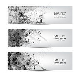 黑色墨迹banner矢量素材图片