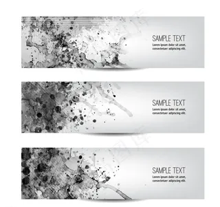 黑色墨迹banner矢量素材图片
