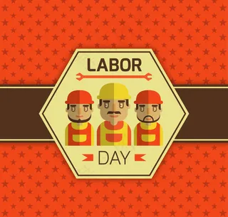 红色背景的劳动节