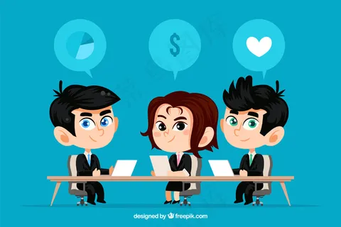 卡通商业精英矢量图片