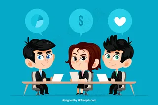 卡通商业精英矢量图片