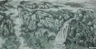 水墨山河画