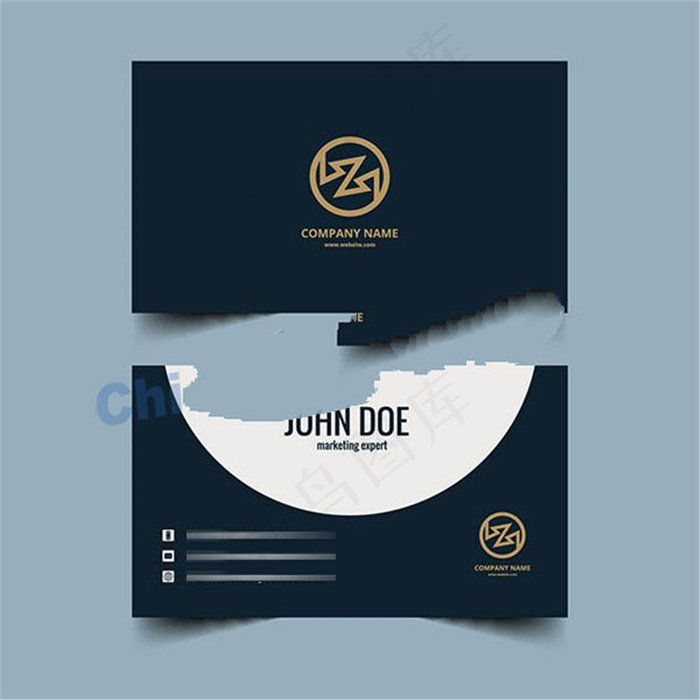 深色商务名片矢量设计