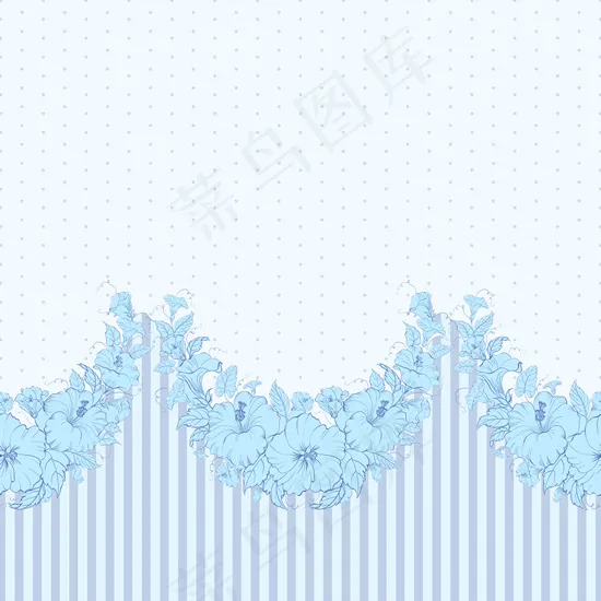 淡彩花朵生日贺卡矢量素材eps,ai矢量模版下载