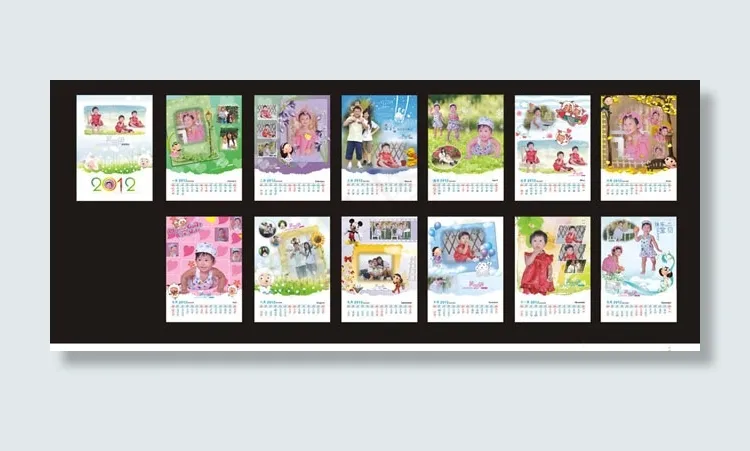 2012年儿童写真挂历模板cdr矢量模版下载