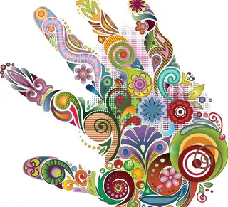 手印花纹花卉图片