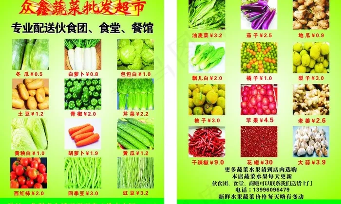 水果蔬菜宣传单图片cdr矢量模版下载