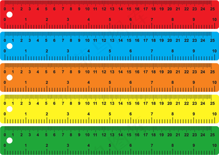 彩色的直尺矢量素材