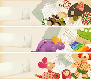 卡通玩具边框矢量素材