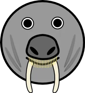 密封圆形脸剪贴画动物