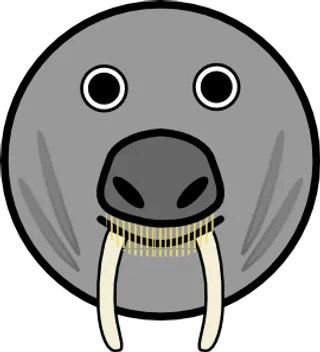 密封圆形脸剪贴画动物