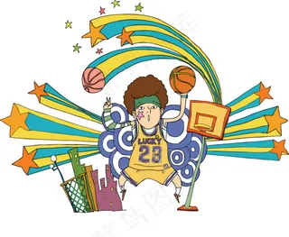 打篮球的人ai图